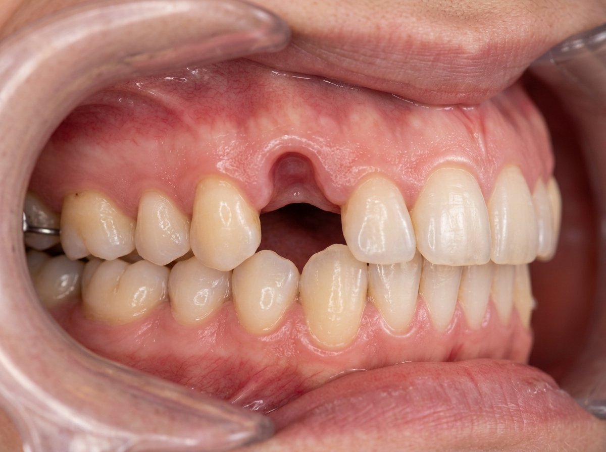 Missing tooth gap before implant