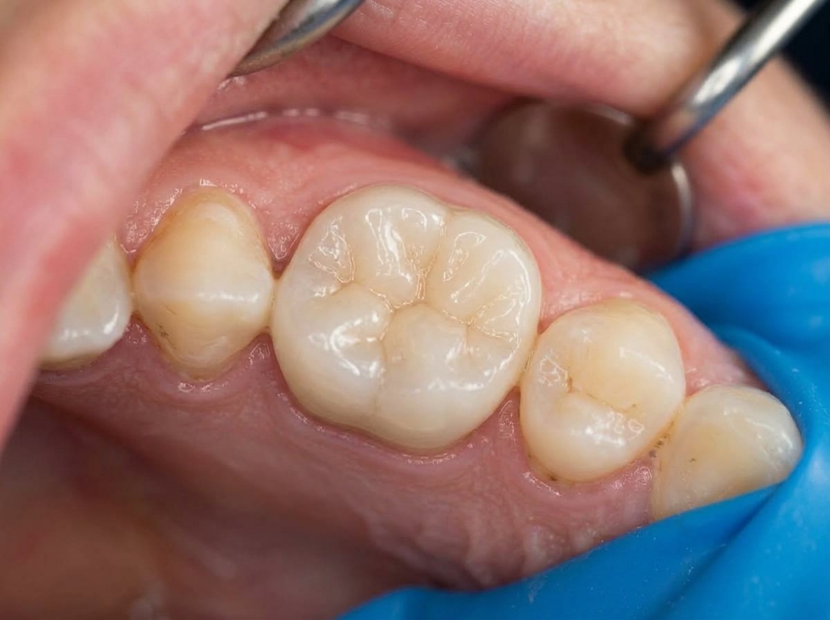 Zirconia crown restoration after treatment